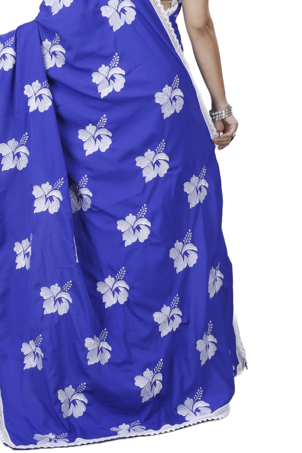 Blue White Pure Cotton Teru Hand Loom Saree (1257)